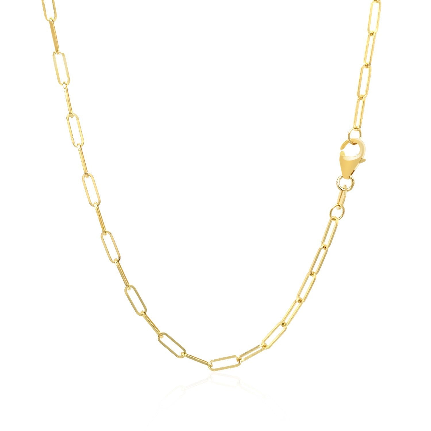 14K Yellow Gold Delicate Paperclip Chain (2.1mm) by Bids.com