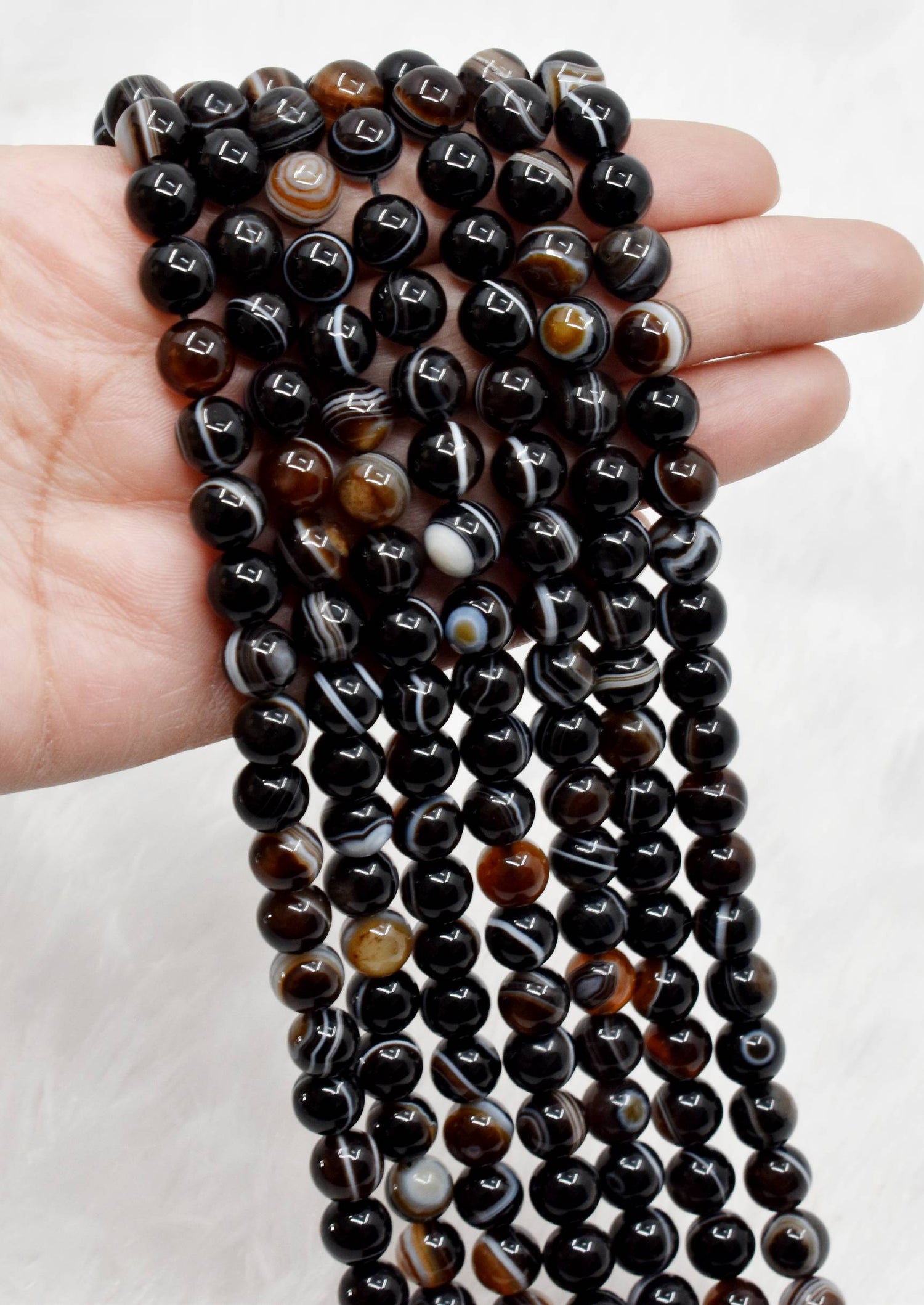 Black Eye Agate AAA Grade 6mm, 8mm, 10mm Round Beads  DestGlow