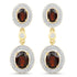 18K Yellow Gold Plated 6.30 Carat Genuine Garnet and White Topaz .925 Sterling Silver Earrings  DestGlow