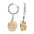 18K Yellow Gold Plated .925 Sterling Silver 1/8 Cttw Diamond Heart Medallion Drop and Dangle Earring (I-J Color, SI1-SI2 Clarity) by Bids.com