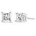 AGS Certified 2/5 Cttw Princess Cut Diamond 14K White Gold 4-Prong Solitaire Square Stud Earrings (L-M Color, I1-I2 Clarity) by Bids.com