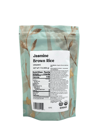 Jasmine Rice, Brown, Organic by Country Life Natural Foods