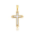 14k Two-Tone Gold Cross Pendant with an Ornate Budded Style by Bids.com