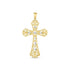 14k Two Tone Gold High Polish Diamond Cut Cross Pendant by Bids.com