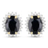 3.32 Carat Genuine Blue Sapphire and White Diamond 14K Yellow Gold Earrings by Bids.com