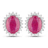 3.14 Carat Genuine Ruby and White Diamond 14K White Gold Earrings by Bids.com