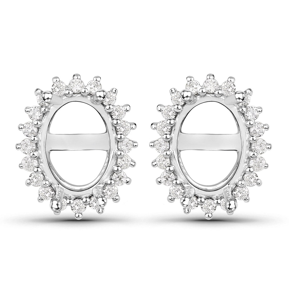 0.26 Carat Genuine White Diamond 14K White Gold Earrings 