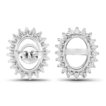 0.26 Carat Genuine White Diamond 14K White Gold Earrings