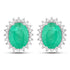 2.66 Carat Genuine Zambian Emerald and White Diamond 10K White Gold Earrings by Bids.com