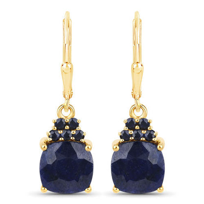 6.20 Carat Dyed Sapphire and Blue Sapphire .925 Sterling Silver Earrings  DestGlow