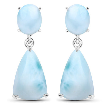 11.54 Carat Genuine Larimar .925 Sterling Silver Earrings  DestGlow