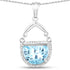 4.08 Carat Genuine Swiss Blue Topaz & White Topaz .925 Sterling Silver Pendant by Bids.com