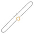 14k Yellow Gold and Sterling Silver Anklet with a Single Open Heart Station  DestGlow