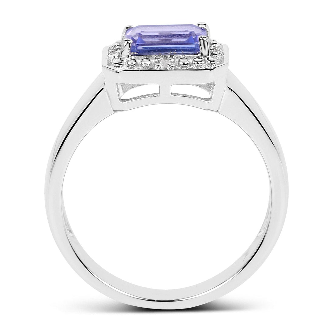 1.12 Carat Genuine Tanzanite and White Topaz .925 Sterling Silver Ring by Bids.com