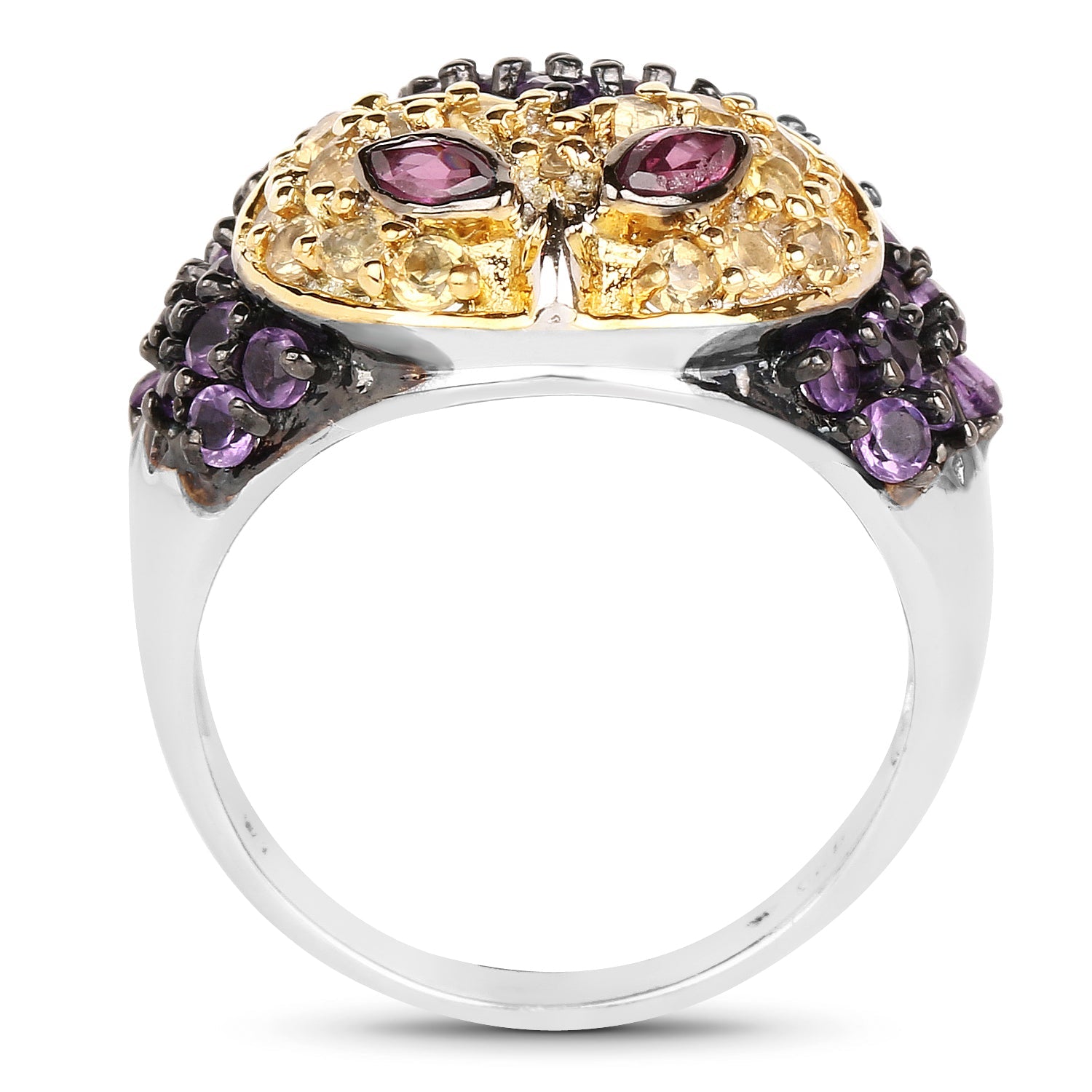 2.01 Carat Genuine Rhodolite and Amethyst .925 Sterling Silver Ring by Bids.com