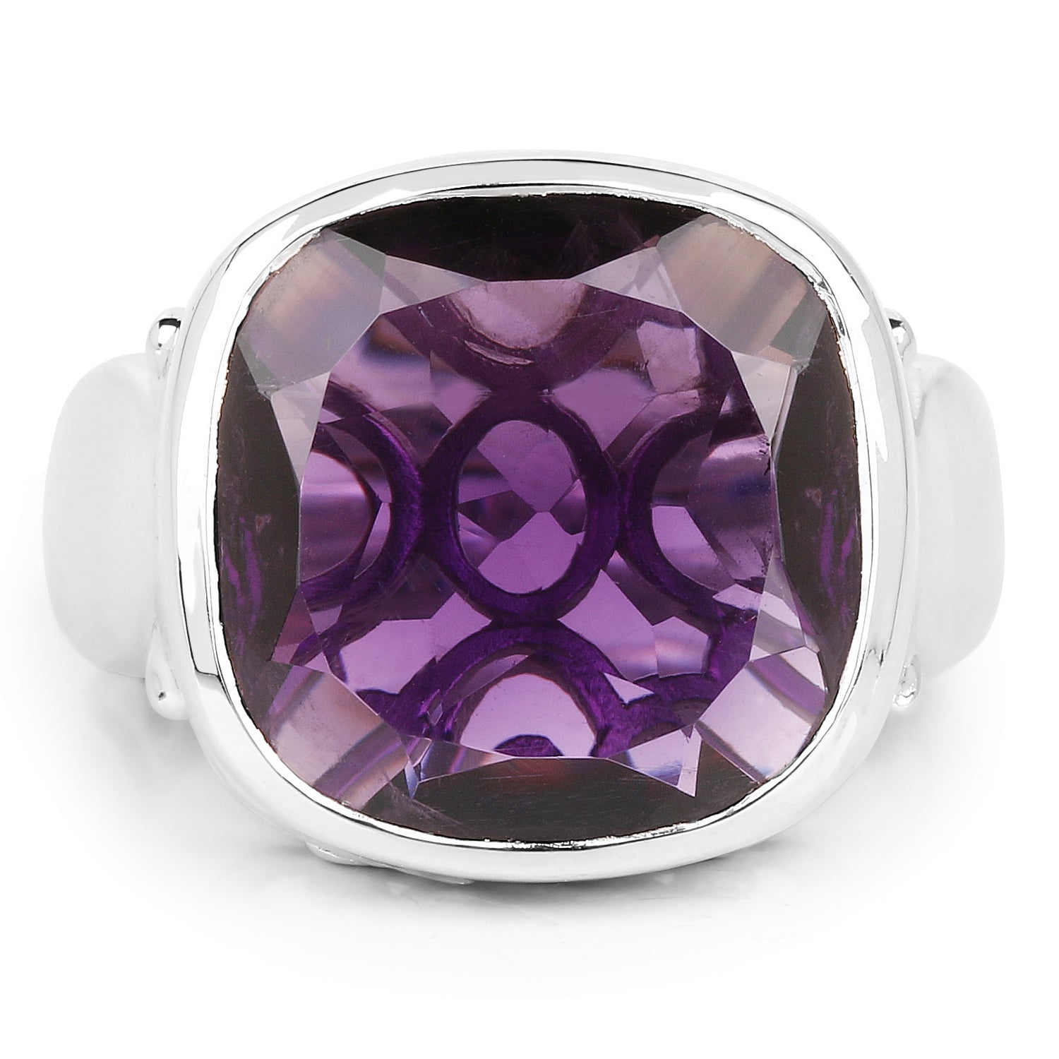 9.00 Carat Genuine Amethyst .925 Sterling Silver Ring  DestGlow