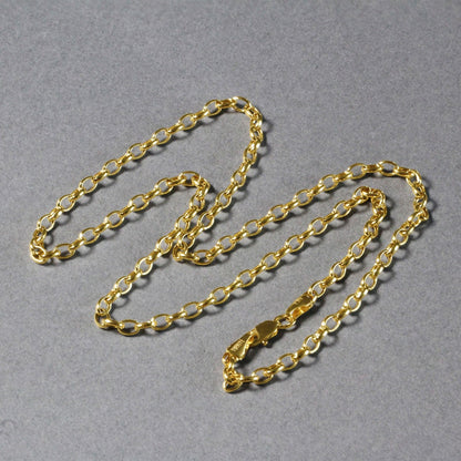 3.2mm 14k Yellow Gold Oval Rolo Chain by Bids.com