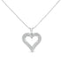 .925 Sterling Silver 1.00 Cttw Lab-Grown Diamond Open Heart Pendant Necklace (F-G Color, VS1-VS2 Clarity) - 18" Inches by Bids.com