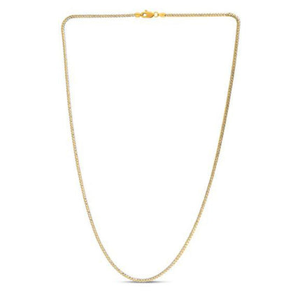14k Yellow Gold Round Pave Franco Chain (2.30 mm) by Bids.com