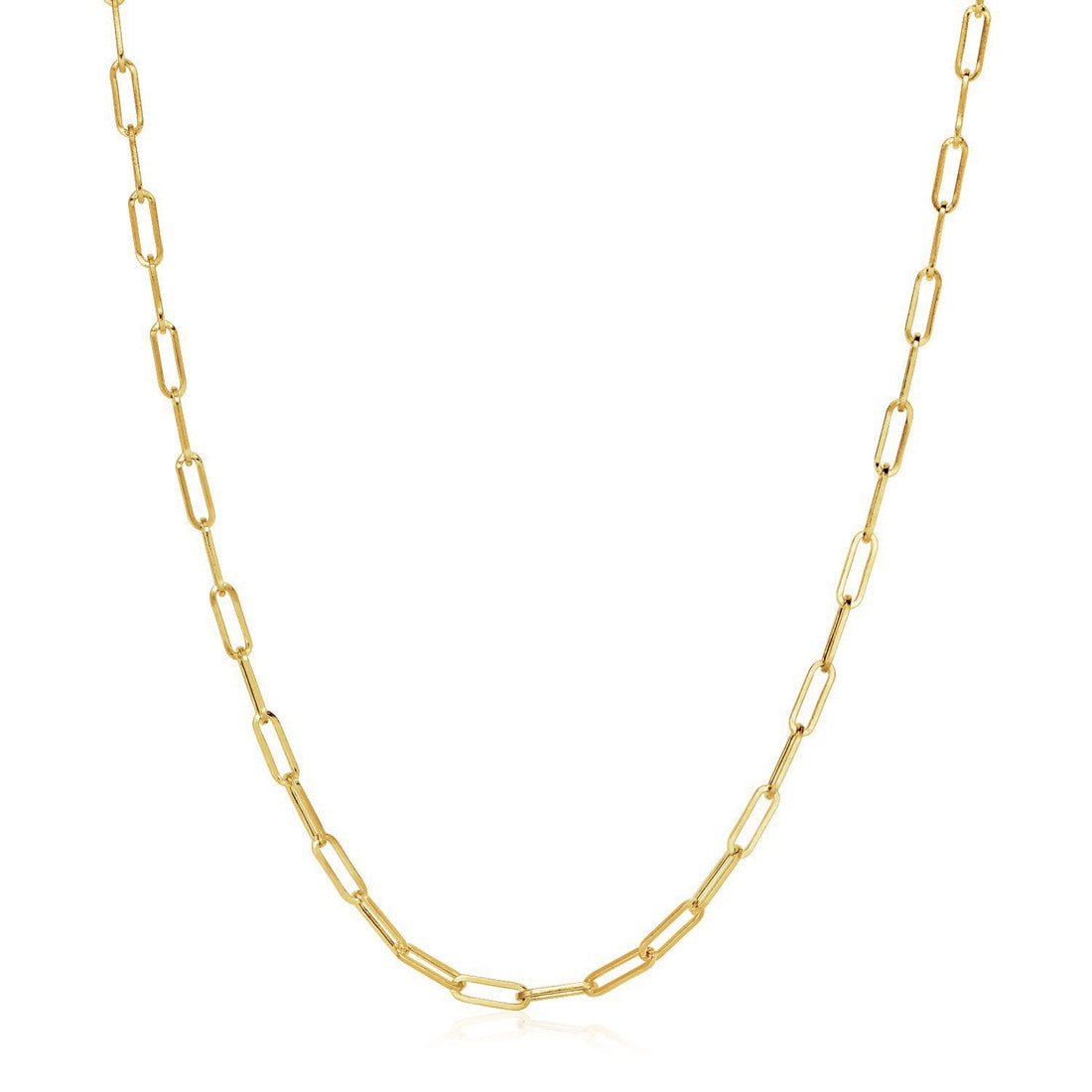 14K Yellow Gold Wide Paperclip Chain (3.3mm) by Bids.com