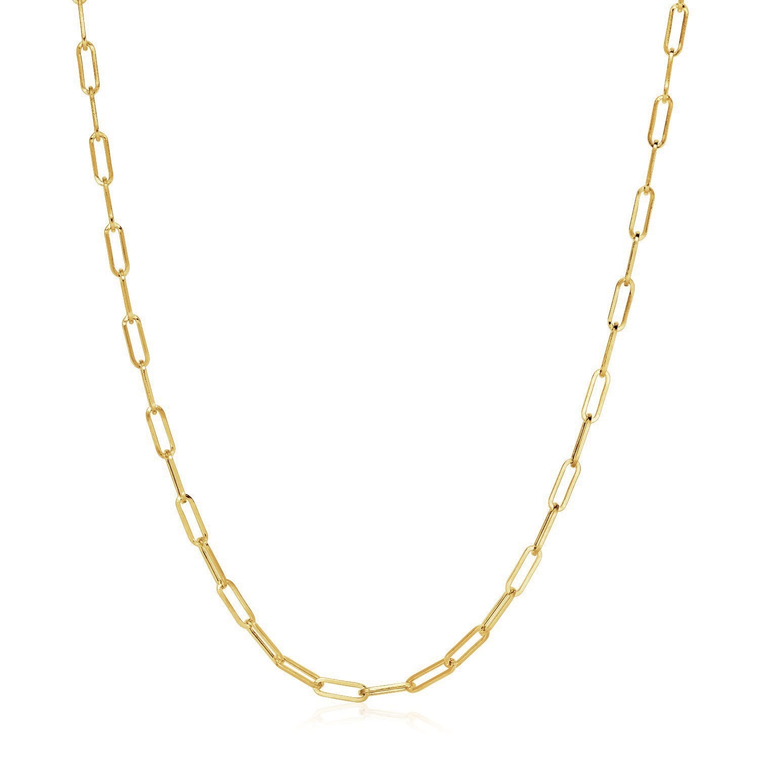 14K Yellow Gold Wide Paperclip Chain (3.3mm) by Bids.com
