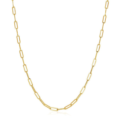 14K Yellow Gold Wide Paperclip Chain (3.3mm) by Bids.com