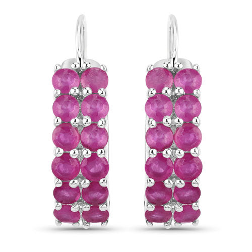 3.12 Carat Genuine Ruby .925 Sterling Silver Earrings by Bids.com