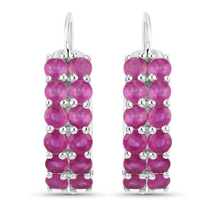3.12 Carat Genuine Ruby .925 Sterling Silver Earrings by Bids.com