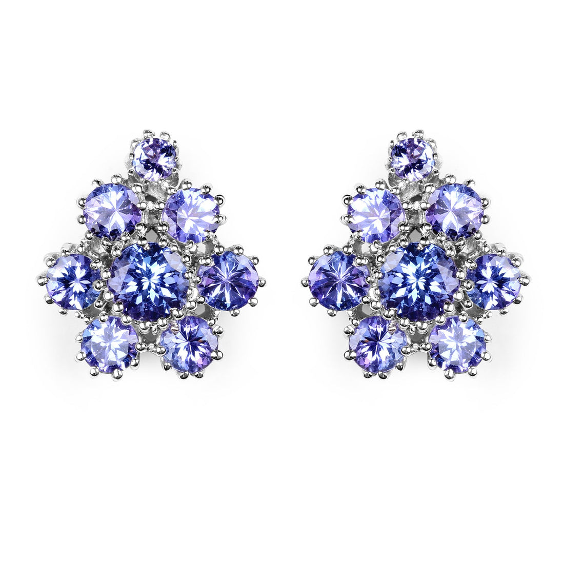 4.26 Carat Genuine Tanzanite .925 Sterling Silver Earrings by Avera Group