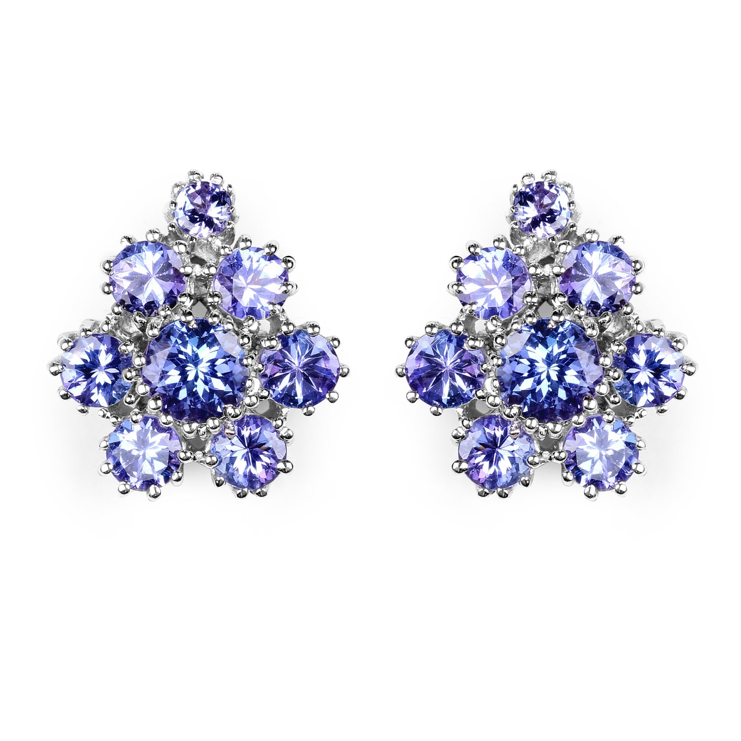 4.26 Carat Genuine Tanzanite .925 Sterling Silver Earrings by Avera Group
