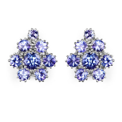 4.26 Carat Genuine Tanzanite .925 Sterling Silver Earrings by Avera Group