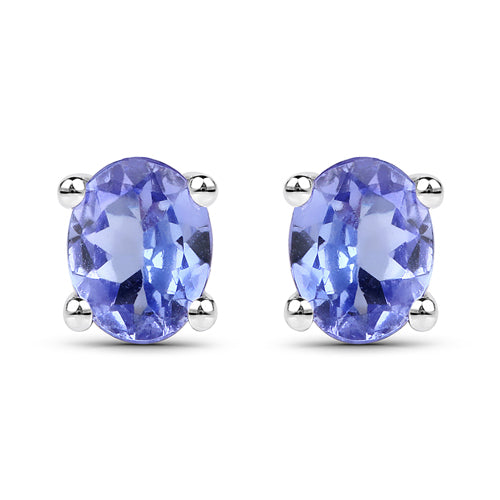 0.40 Carat Genuine Tanzanite .925 Sterling Silver Earrings  DestGlow