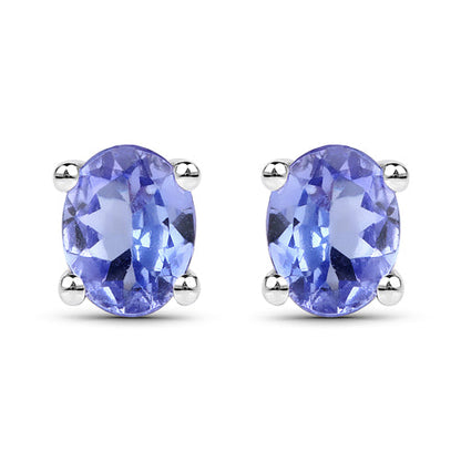 0.40 Carat Genuine Tanzanite .925 Sterling Silver Earrings  DestGlow