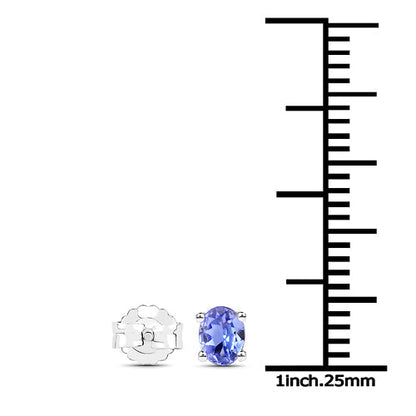 0.40 Carat Genuine Tanzanite .925 Sterling Silver Earrings  DestGlow