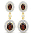 18K Yellow Gold Plated 6.30 Carat Genuine Garnet and White Topaz .925 Sterling Silver Earrings by Avera Group
