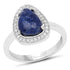 2.03 Carat Genuine Lapis And White Topaz .925 Sterling Silver Ring by Bids.com