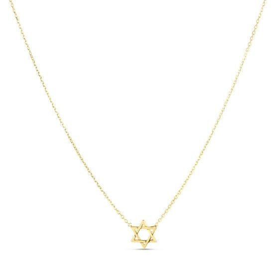 14k Yellow Gold Star of David Necklace by Bids.com