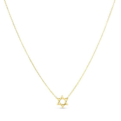 14k Yellow Gold Star of David Necklace by Bids.com