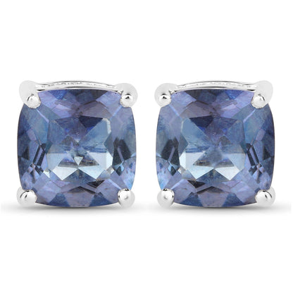4.20cttw Royal Blue Mystic Quartz .925 Sterling Silver Earrings  DestGlow