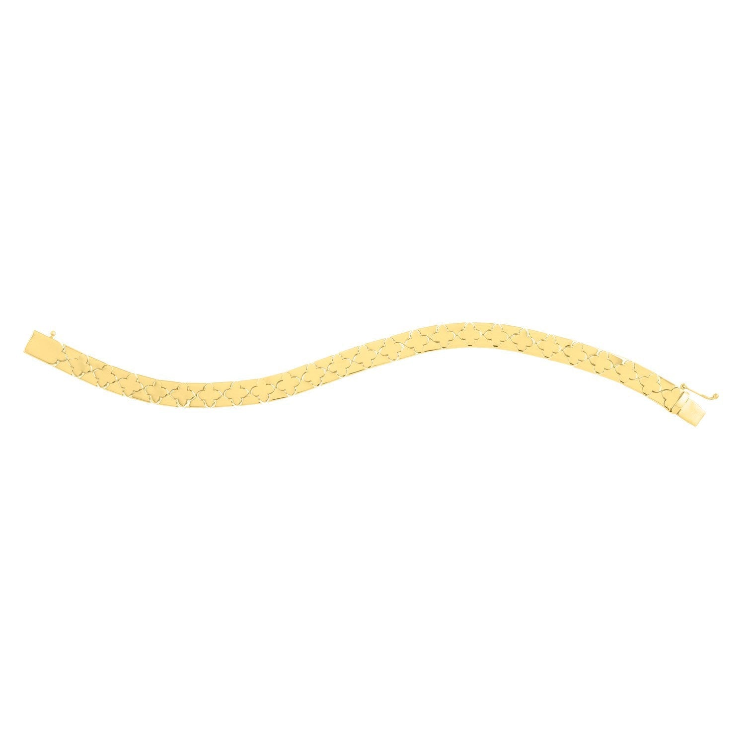 14k Yellow Gold 7 inch Clover Bracelet (6.50 mm) by Bids.com