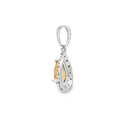 .63ct Citrine Diamond Fashion Pendants 10KT White Gold by Bids.com