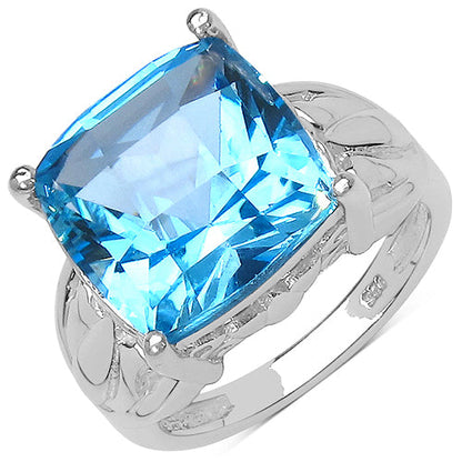 10.30 Carat Genuine Swiss Blue Topaz .925 Sterling Silver Ring by Bids.com