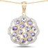 14K Yellow Gold Plated 2.38 Carat Genuine Tanzanite .925 Sterling Silver Pendant  DestGlow