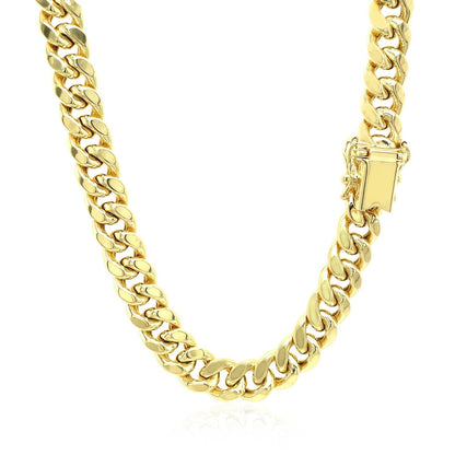 7.5mm 14k Yellow Gold Semi Solid Miami Cuban Chain by Bids.com
