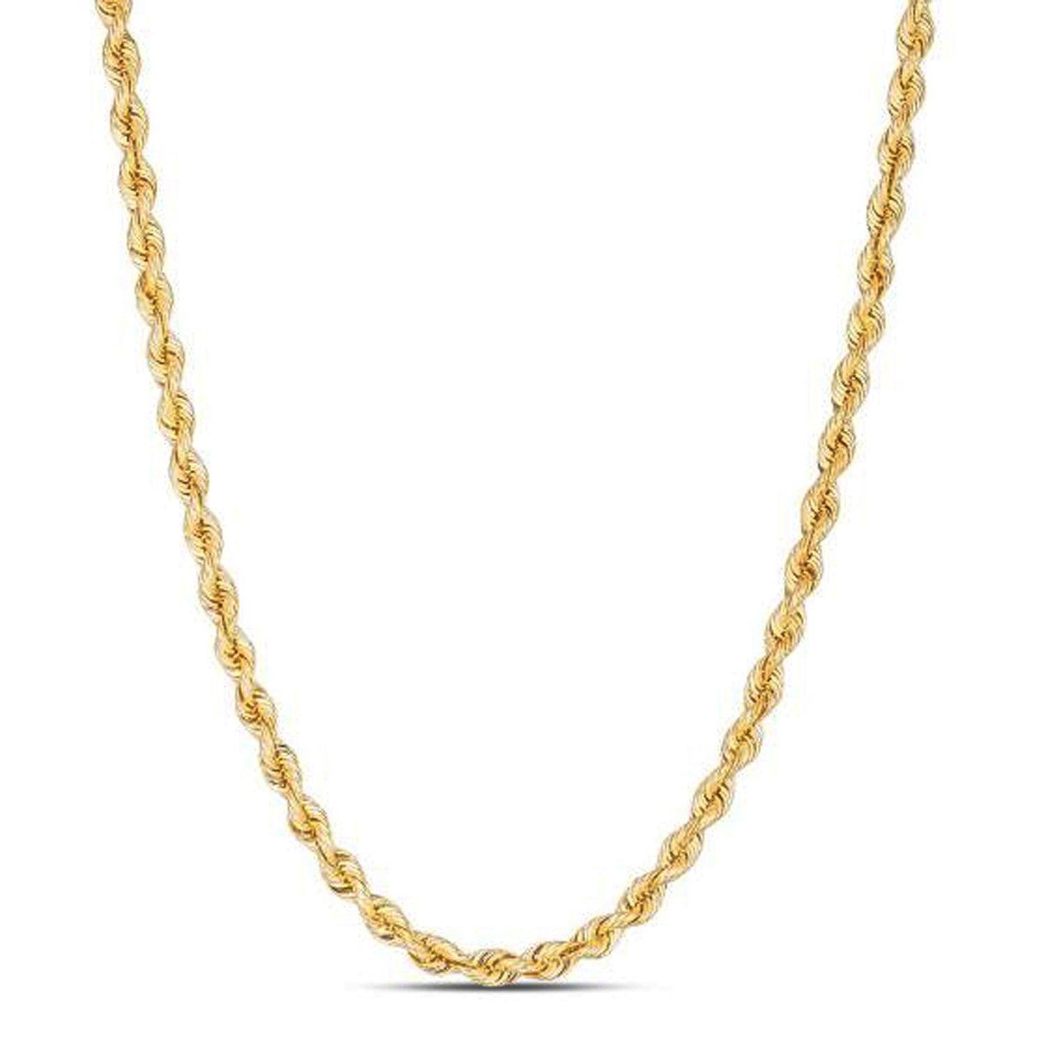 14k Yellow Gold Light Rope Chain (3.70 mm)  DestGlow