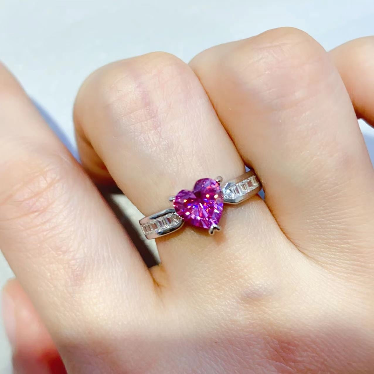 1 Carat Pink Sparkala™ Pure Sterling Silver Ring by Sparkala