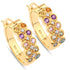 0.76 Carat Genuine Multi Stones .925 Sterling Silver Earrings 