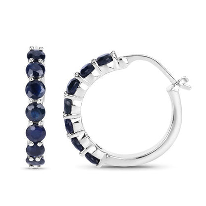 2.66 Carat Genuine Blue Sapphire .925 Sterling Silver Earrings by Bids.com