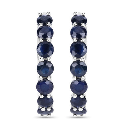 2.66 Carat Genuine Blue Sapphire .925 Sterling Silver Earrings by Bids.com
