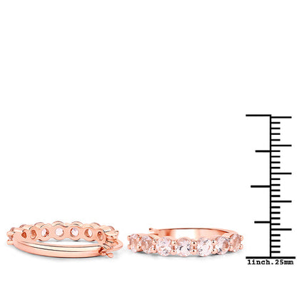 18K Rose Gold Plated 1.68 Carat Genuine Morganite .925 Sterling Silver Earrings by Bids.com